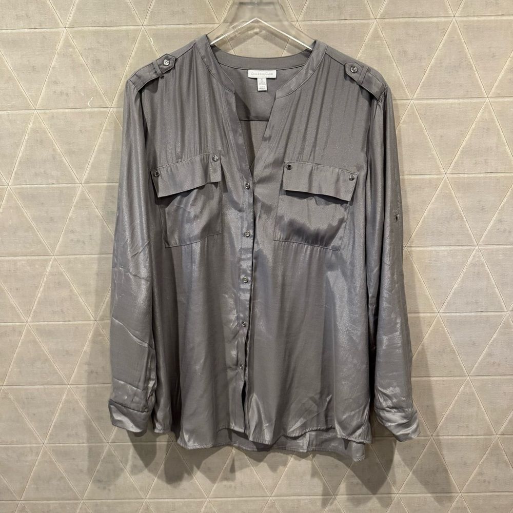 Charter Club silver blouse XL